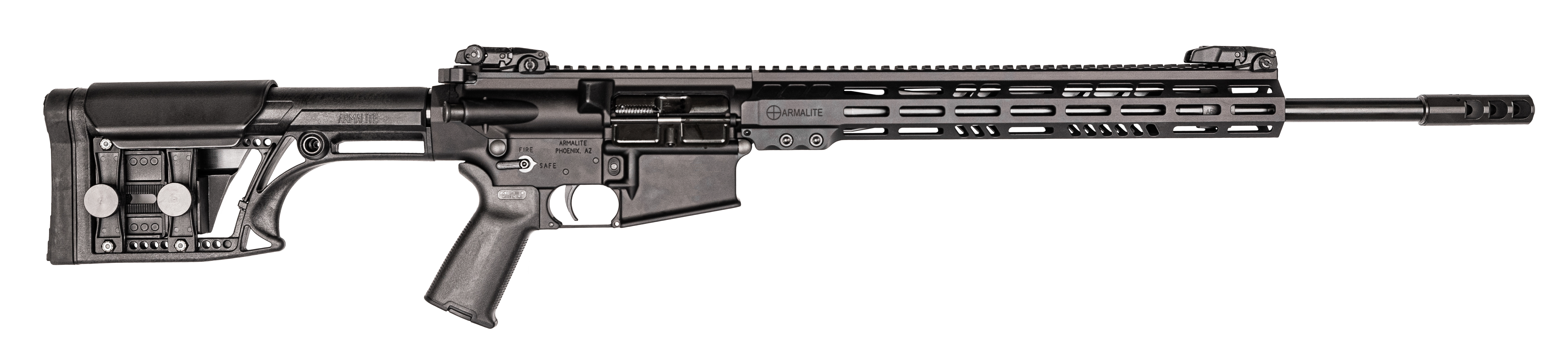 Armalite AR-10 Tactical 6.5 Creedmoor, 22in. Barrel, 5rd, 15" KeyMod Handguard, MBA-1 Stock, Magpul MOE grip & BUIS - Black (NPN: AR10TAC2065)