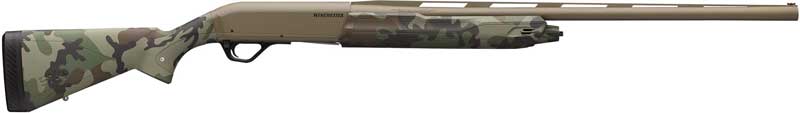 Winchester SX4 Hybrid Hunter 12 Gauge 28 Inch 4 Rounds FDE Cerakote Woodland Camo