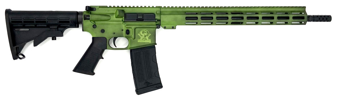 Great Lake Firearms GLFA AR-15 5.56 NATO 16 Inch 30 Rounds Battleworn Lime