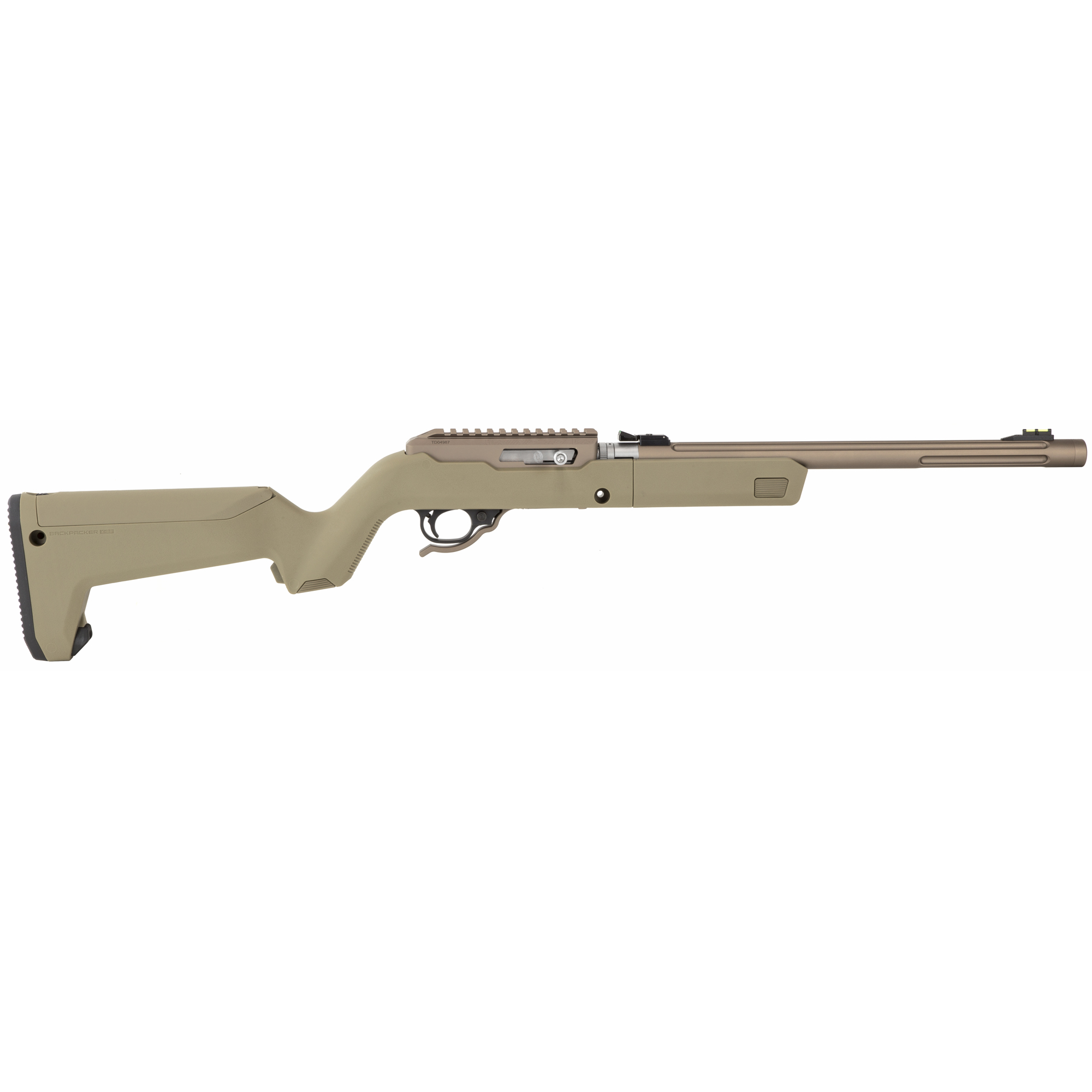 Tactical Solutions ATDQSBBFDE X-Ring Takedown VR 22 LR Caliber with 10+1 Capacity, 16.50" Barrel, Quicksand Metal Finish & Fixed Magpul Backpacker Flat Dark Earth Stock (Full Size)