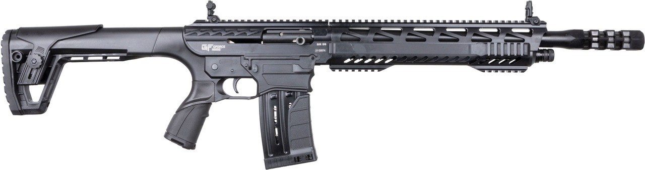 Gforce Arms GF991220DLX GF99 Deluxe 12 Gauge 5+1 20" Black Threaded Barrel, Black Cerakote Picatinny Rail Receiver, Adjustable Black Synthetic Stock