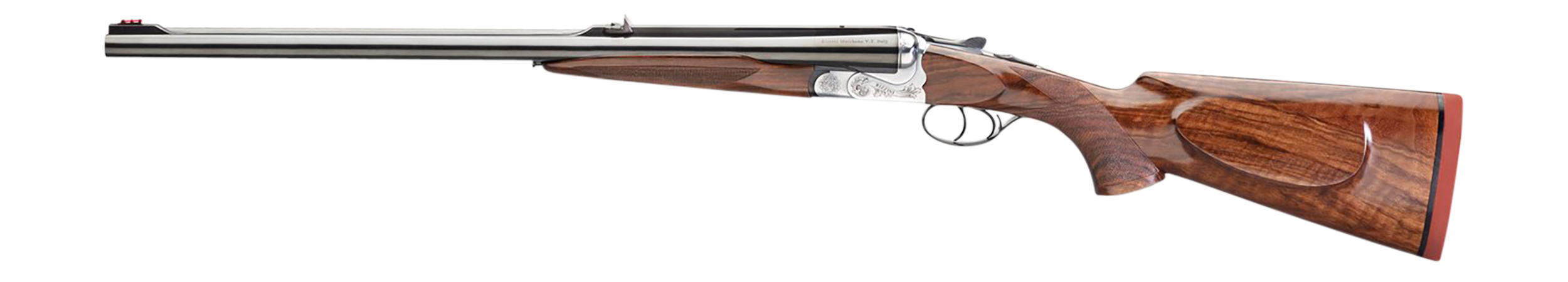 Rizzini USA 7001470 Rhino Express  470 Nitro Express 2rd 23" Gloss Blued 23" Chrome-Lined Barrel Coin Anodized Silver Engraved Steel Oiled Turkish Walnut Ambidextrous Hand