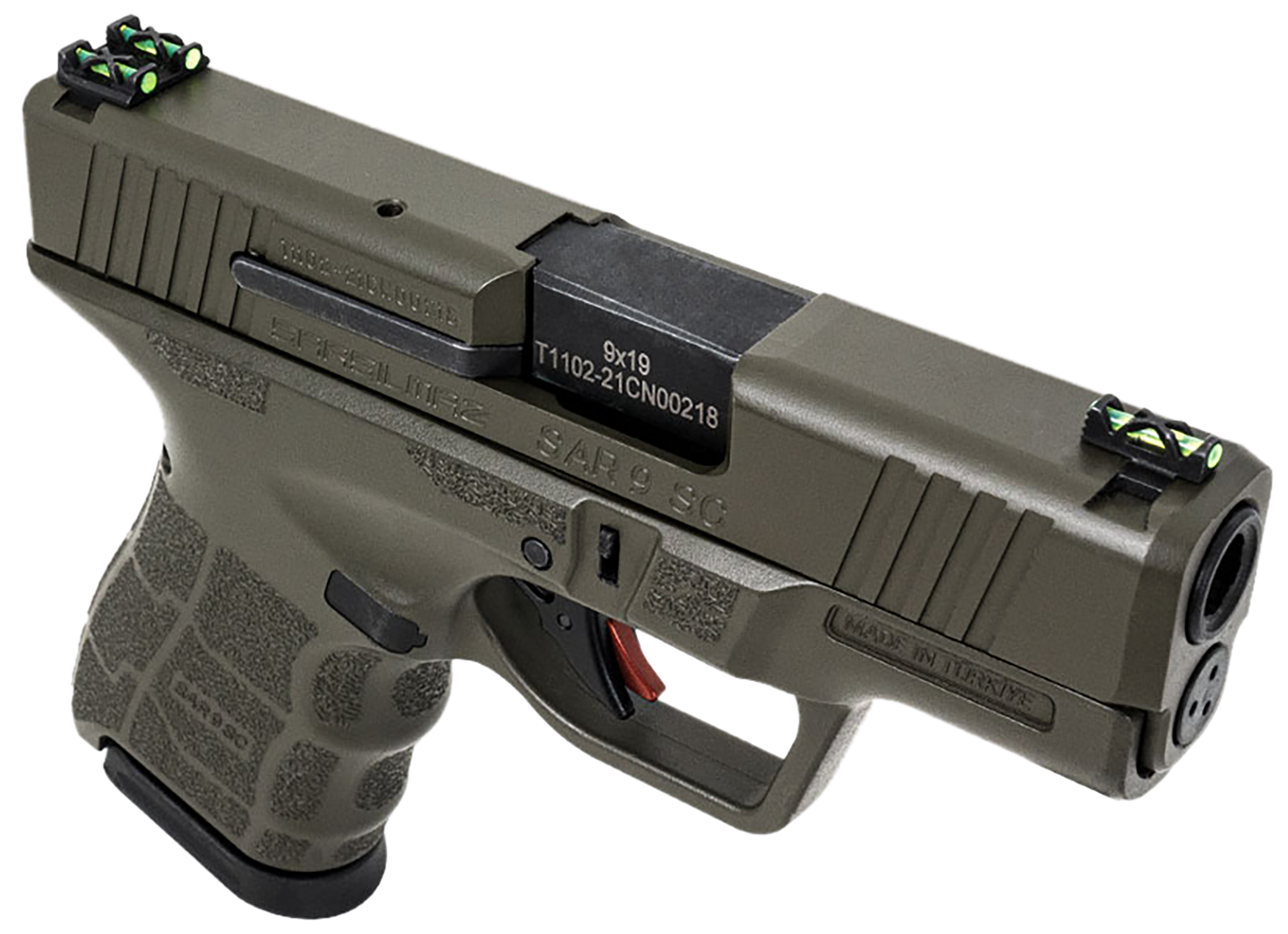 SAR USA SAR9SCOD SAR9 SC  Sub Compact Frame 9mm Luger 12+1 3.30" Black Steel Barrel, Black Serrated Steel Slide, Black Polymer Frame, Black Interchangeable Backstrap Grip