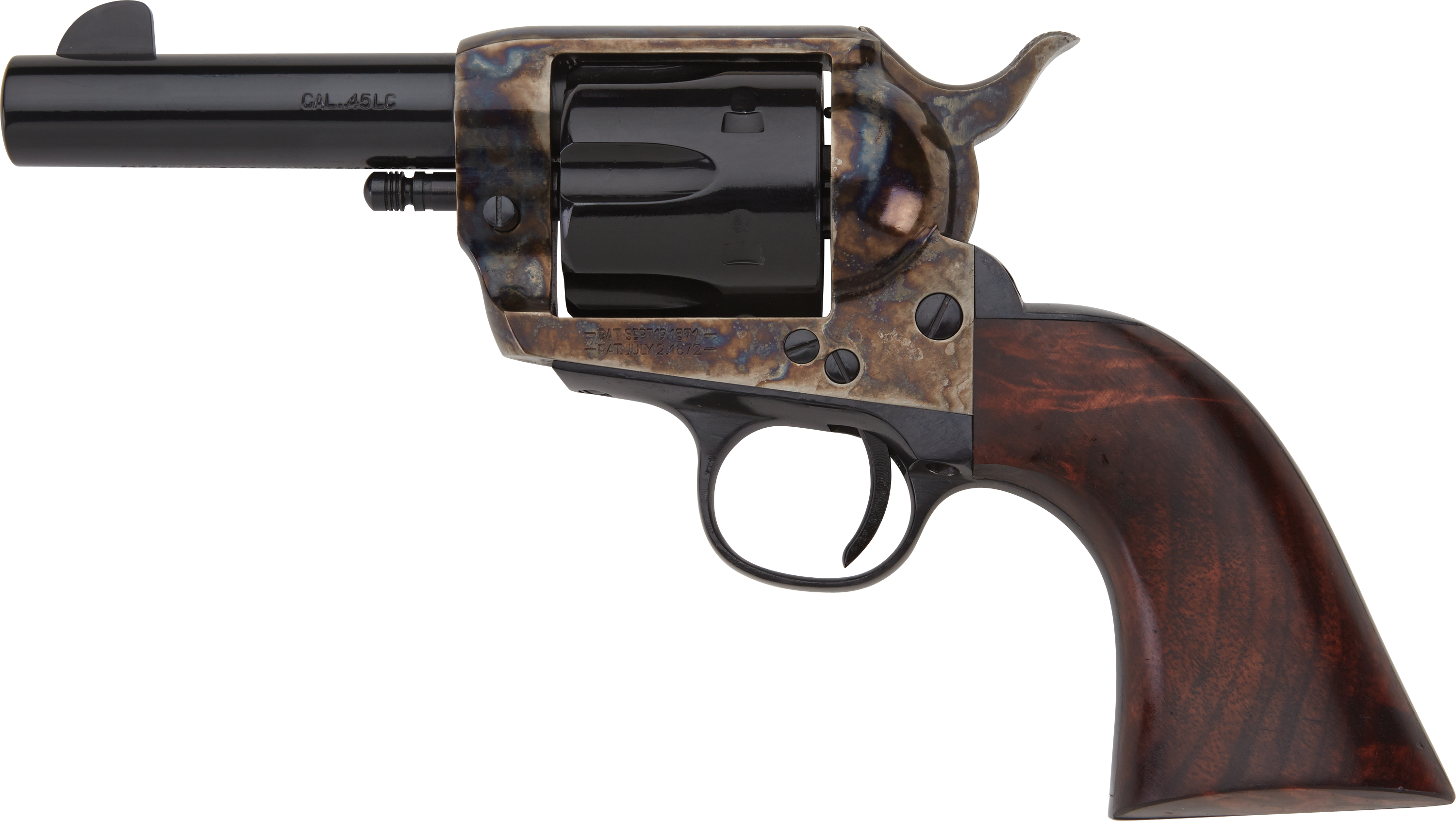 Pietta HF45CHS312NM 1873 Great Western II Sheriff 45 Colt (Long Colt) 6rd 3.50" Blued Steel Barrel & Cylinder, Color Case Hardened Steel Frame, Walnut Grip, Exposed Hammer