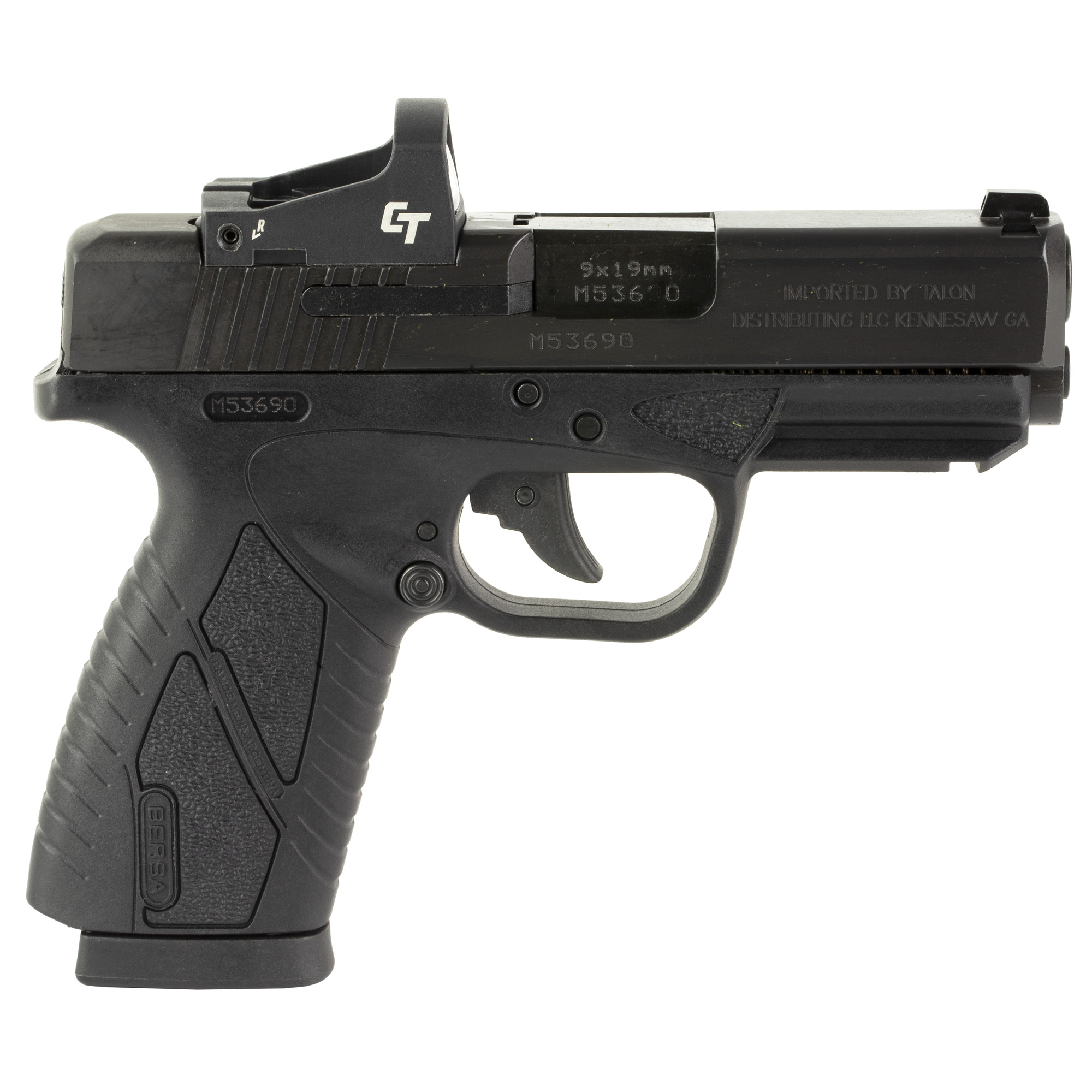 Bersa Bpcc 9mm Luger, 4in. Barrel, 8rd, Crimson Trace Red Dot - Black (BP9MCCL)
