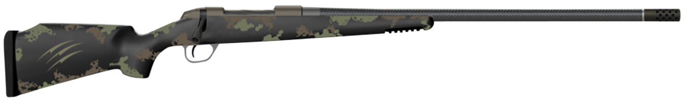 Fierce Firearms FCR300PRC24TF Carbon Rage  Full Size 300 PRC 3+1 24" Black C3 Carbon Fiber Barrel, Tungsten Gray Cerakote Titanium Receiver, Forest Green Fixed Fierce Tech C3 Stock,