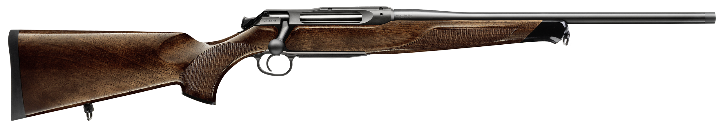 Sauer 80117094 505 Lux Full Size 308 Win 5+1 22" Matte Blued Threaded Barrel, Matte Blued Saddle Mount Steel Receiver, Grade 2 Wood Fixed Stock