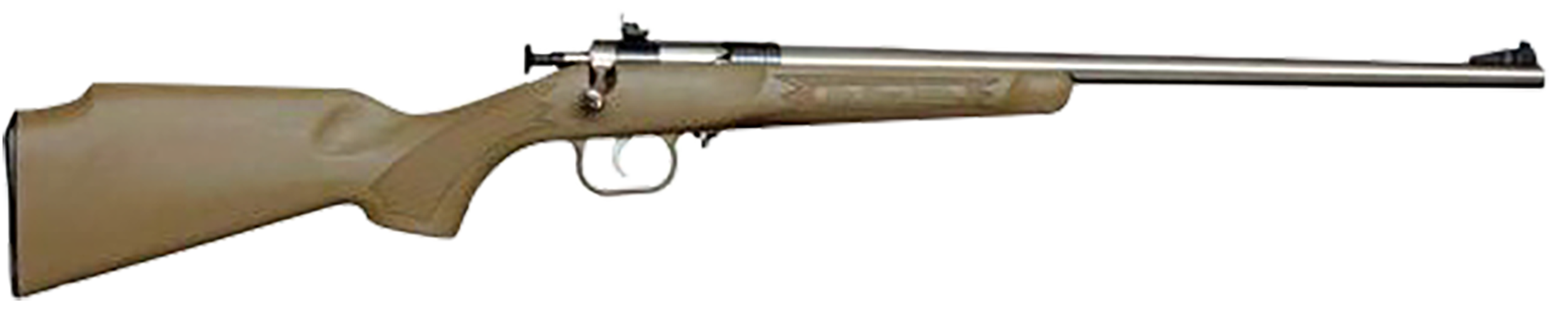 Crickett KSA2243 My First Rifle Gen2 22 S/L/LR Single Shot 16.10" Stainless Steel Barrel & Receiver, Desert Tan Synthetic Fixed Stock, EZ Loader