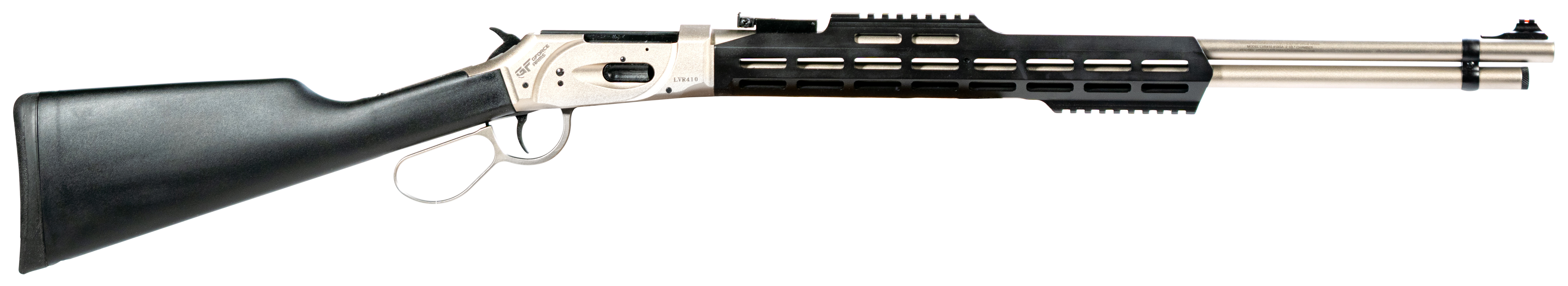 Gforce Arms GFLVR24SSTAC Huckleberry  410 Gauge Lever 2.5" Chamber 9+1 24", Stainless Barrel/Rec, Black M-Lok Handgaurd/Synthetic Stock, HiViz Sights, 3 Chokes
