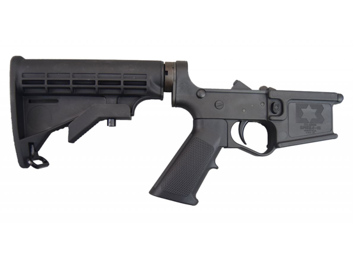 E3 Arms Omega-15 Polymer Complete AR15 Lower Receiver - Black | M4 Buttstock | Aluminum Buffer Tube | Gen II