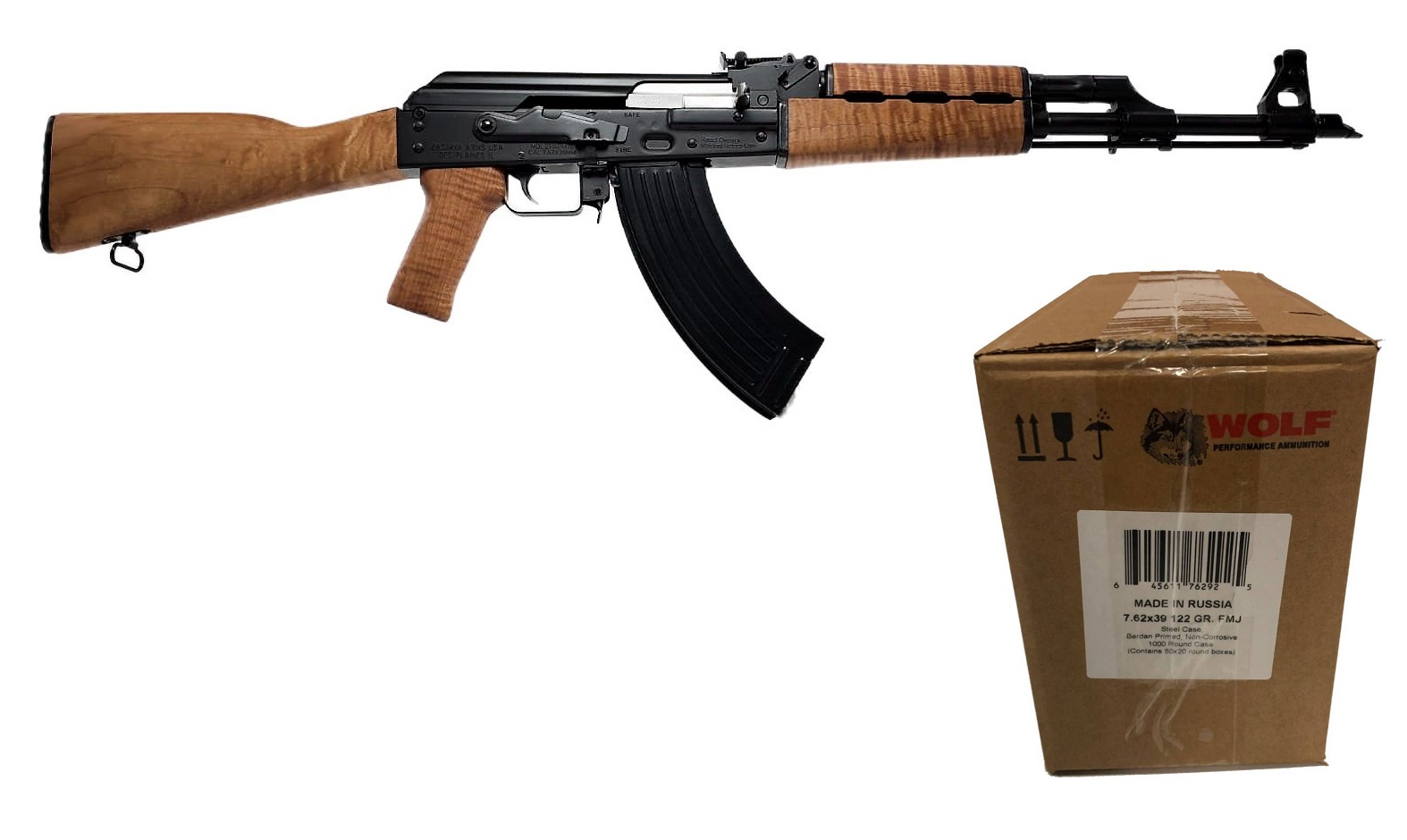 Zastava ZPAPM70 7.62x39mm 16.3 inch Barrel 30 Rounds Maple Tiger Stripes