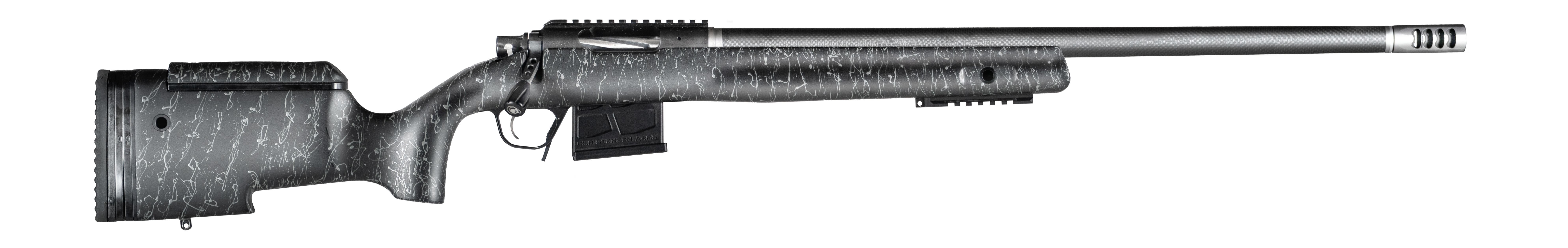 Christensen Arms 8010400500 BA Tactical Long Range 6mm Creedmoor 4+1 24" Carbon Fiber Barrel, Black Nitride Finish, Black with Gray Webbing Stock
