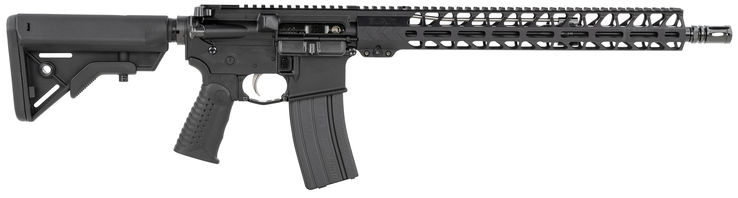 Battle Arms Development Forged WORKHORSE Patrol Carbine AR Rifle - Hard Anodized Black | 5.56NATO | 16" Barrel | 15" M-LOK Free-Float Rail | Ambi Charging Handle | B5 Stock | Nickel Teflon Trigger