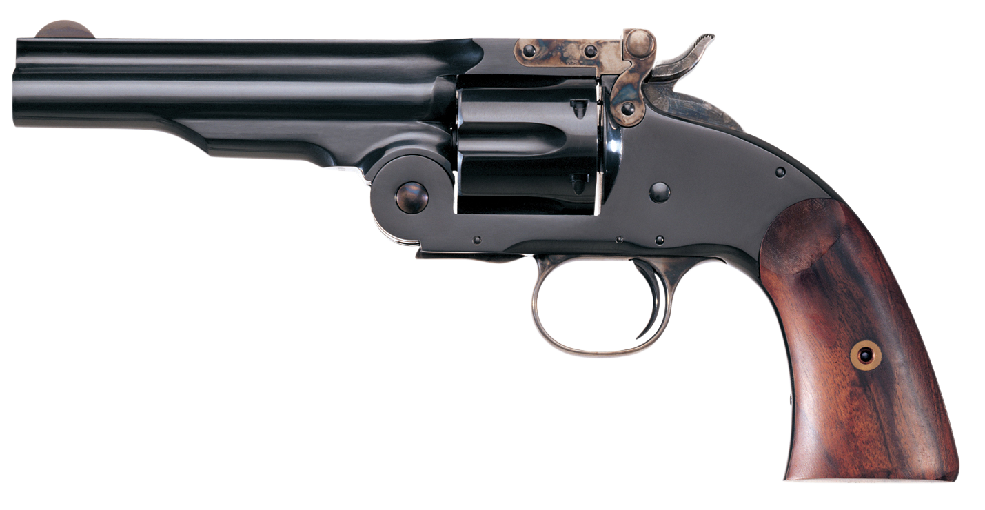Taylors & Company 550664 Second Model Schofield 45 Colt (LC) Caliber with 5" Barrel, 6rd Capacity Cylinder, Overall Blued Finish Steel & Walnut Grip