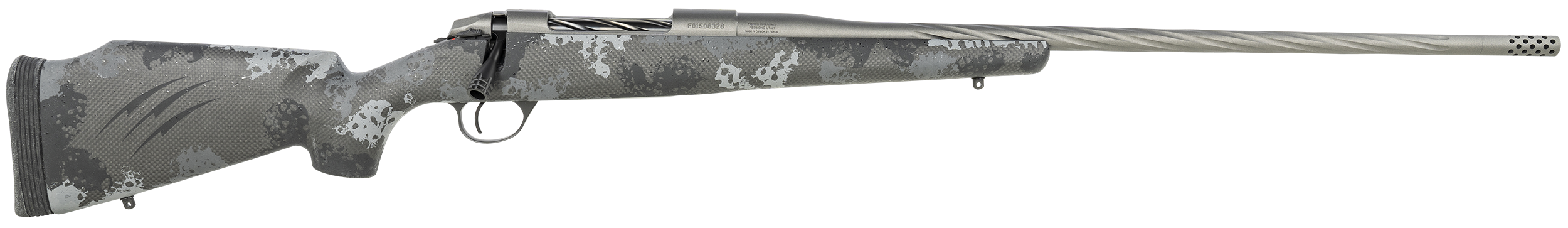 Fierce Firearms FCETW65PRCTIPH Twisted Edge  6.5 PRC 4+1 24" Phantom Camo Carbon Fiber Stock, Gray Cerakote,