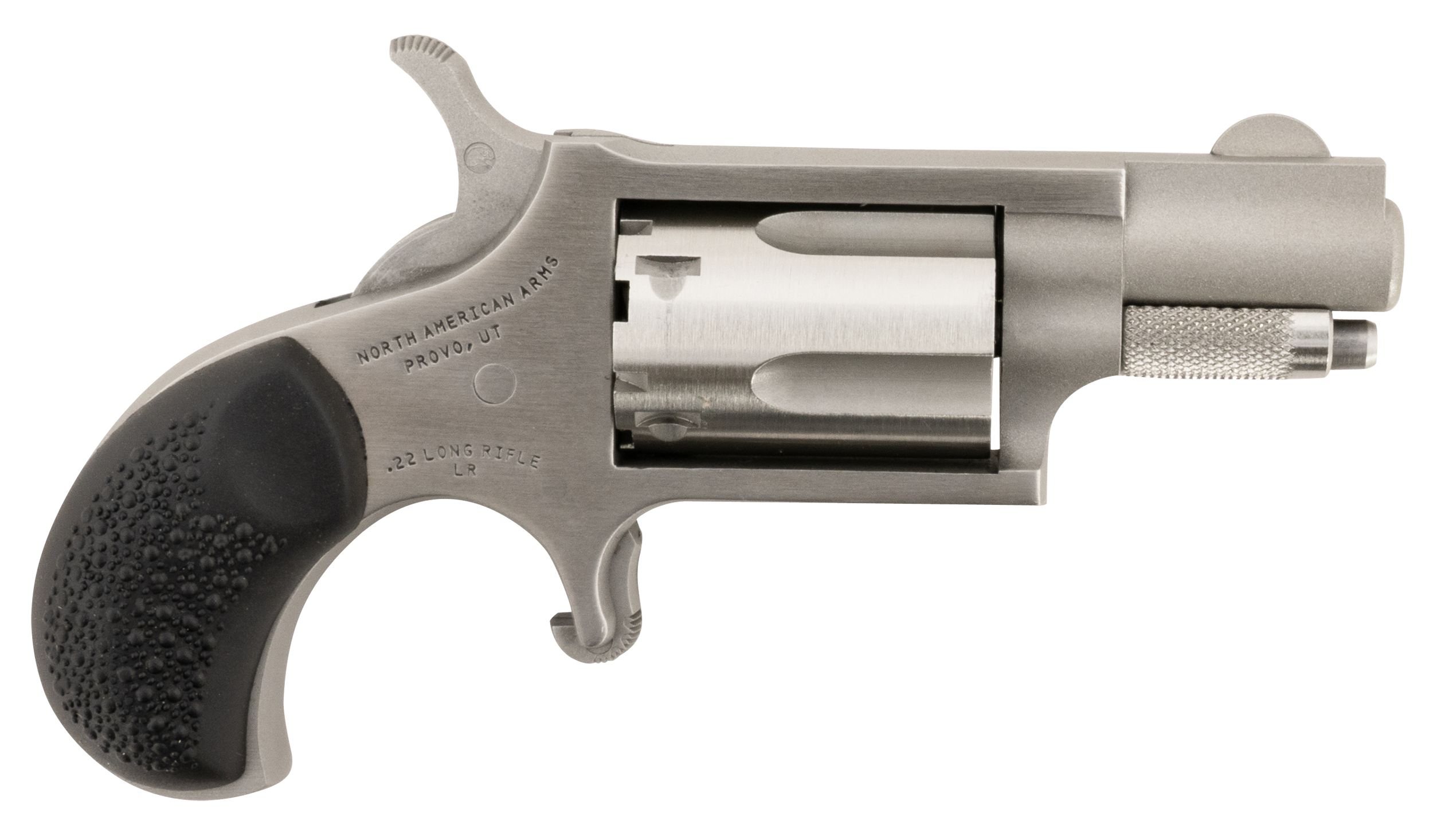 North American Arms 22LRGRCHS Mini-Revolver Carry Combo 22 LR 5 rd 1.13" Barrel, Stainless Steel Barrel/Cylinder/Frame, Black Rubber Grip, Includes Exclusive Holster Package