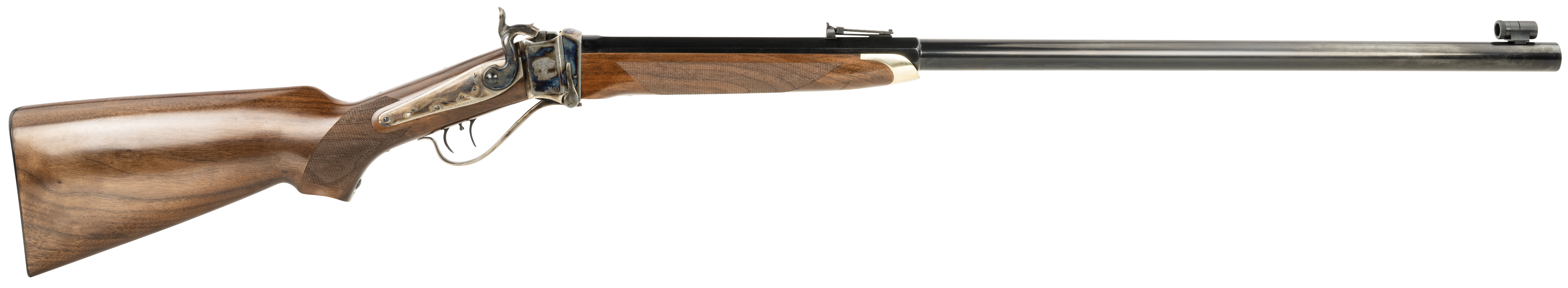 Davide Pedersoli 010S74947G 1877 Sharps Long Range 45-70 Gov 1rd 30" Barrel, Black Metal Finish, Walnut Pistol Grip Stock, Blade Front/Rear Sights, Double Set Trigger