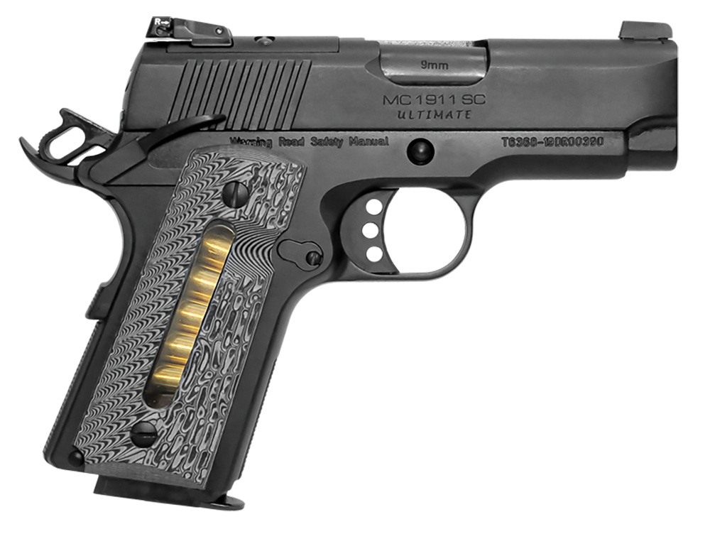 EAA GIRSAN 390035 MC1911 SC Ultimate 45 ACP 6+1, 3.40" Blued Steel Barrel, Black Optic Ready/Serrated Steel Slide & Frame w/Beavertail, Black G10 Grip,Far-Dot Red Dot, Ambidextrous