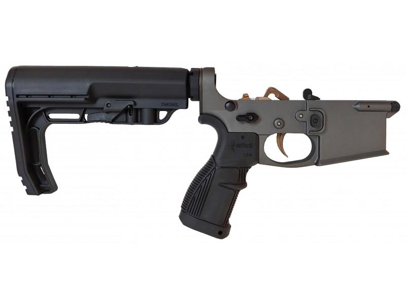 FosTech LITE Complete Lower AR Receiver - Tungsten |  MFT Buttstock | Installed Fostech Echo AR-II Trigger