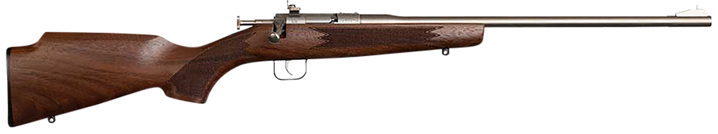 Chipmunk 10002 Deluxe The Original Youth Deluxe Single Shot 16.10" Satin Tapered Barrel, Satin Stainless Steel Receiver, Fixed American Walnut Stock, EZ Loader