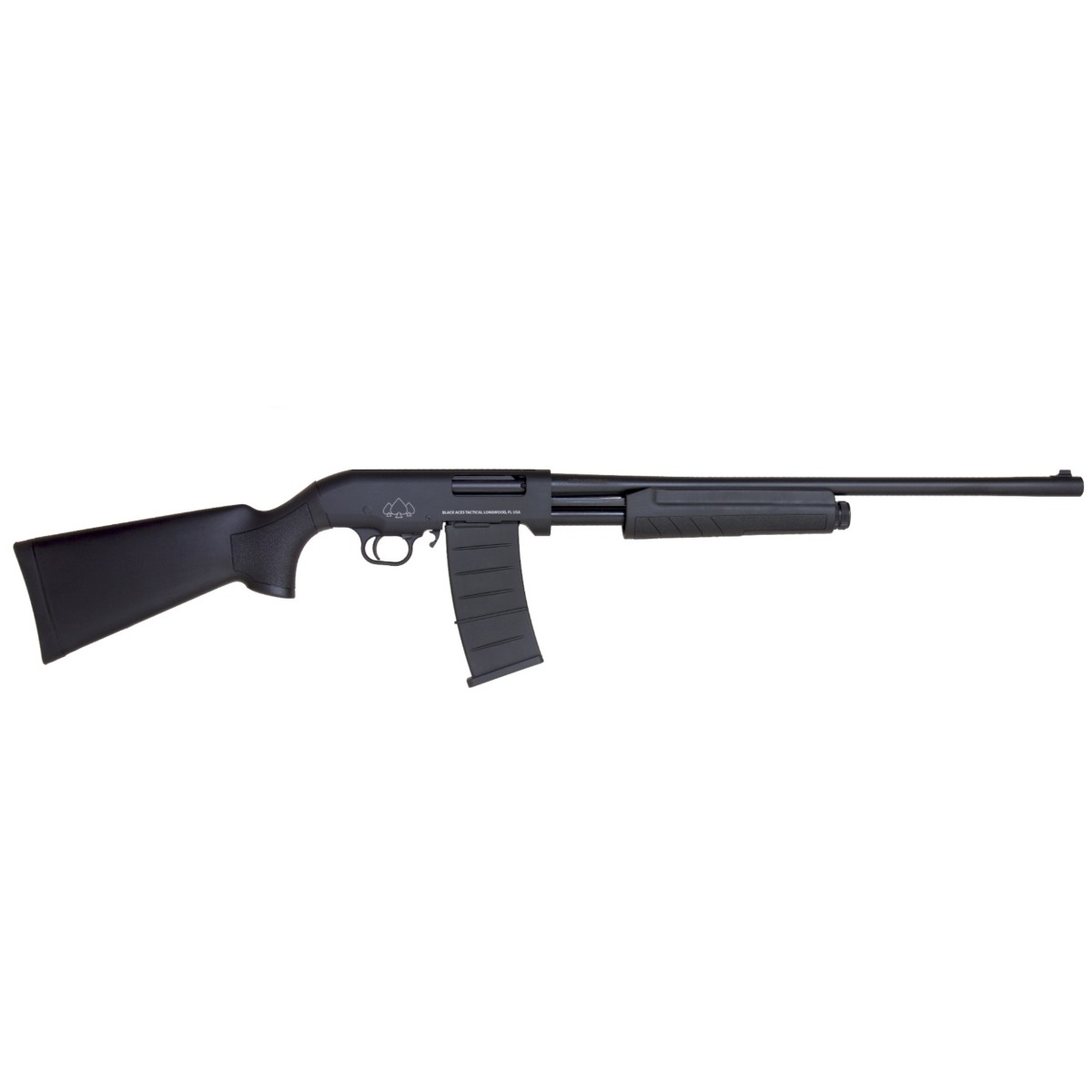 Black Aces Tactical M Series Pump Shotgun 12GA, 24in. Barrel, 5rd - Black (2AWBATP24S)