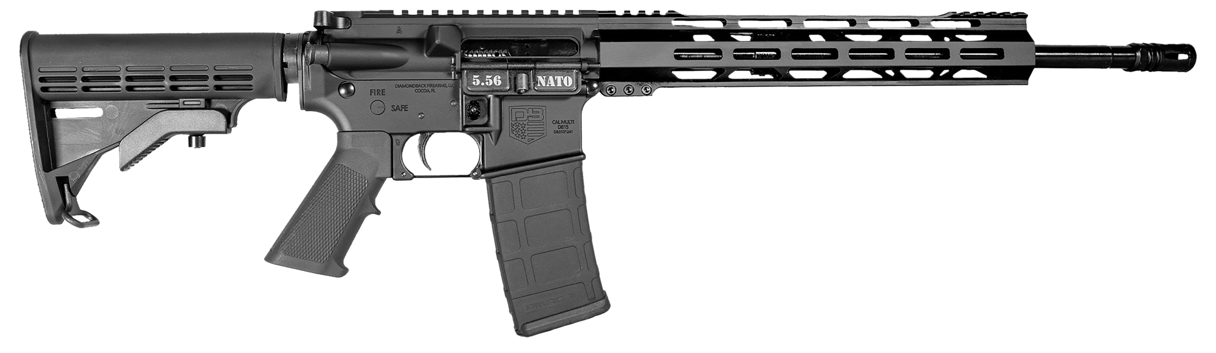 Diamondback DB15 5.56 NATO 16 in Barrel 30 Rounds Black Finish