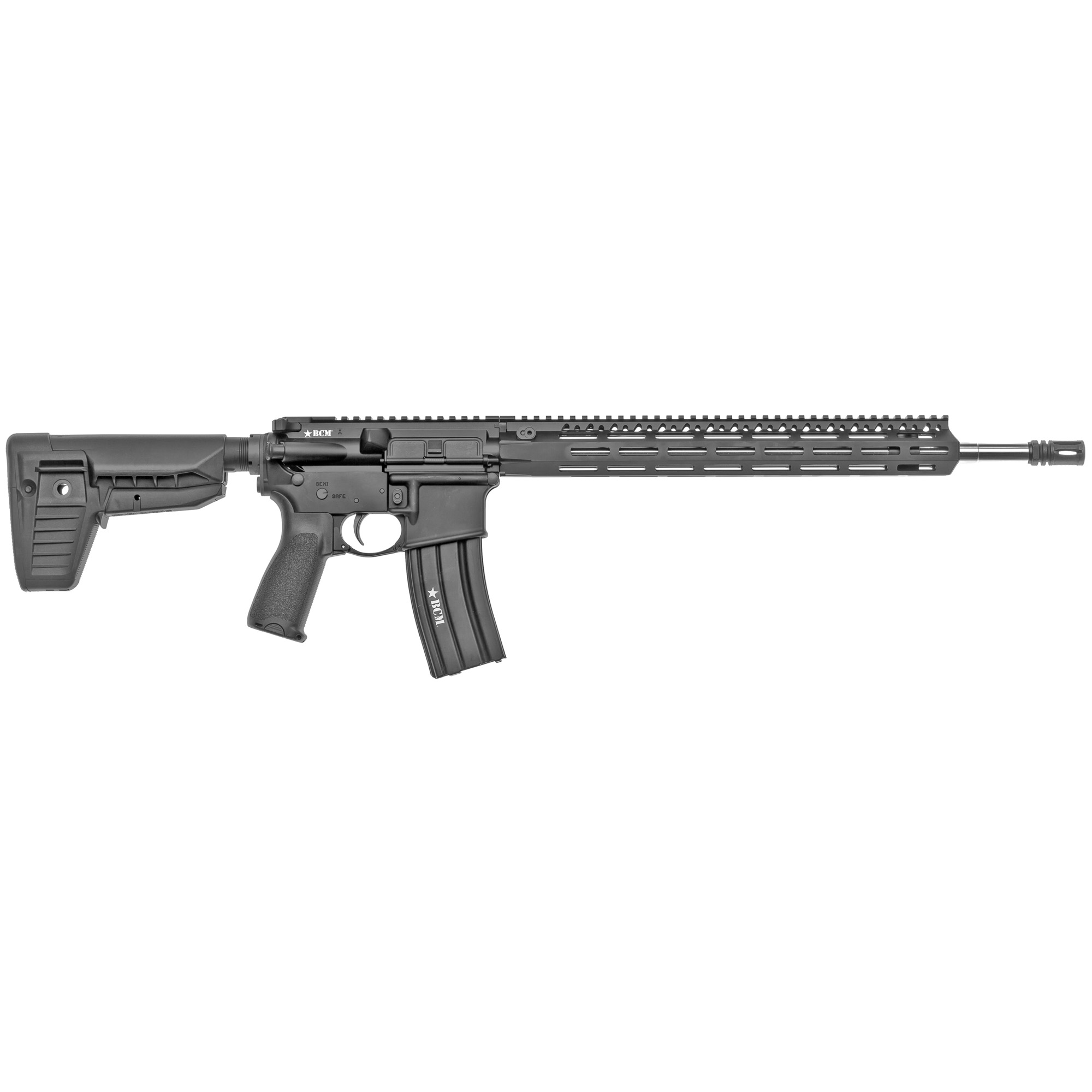 BCM Recce-18 MCMR, 5.56x45 NATO, 18in. Barrel, 30rd, Forged Receivers, 15" MLOK Handguard, Stainless Steel Barrel & Mod 0 Compensator - Black (NPN: 862-750)