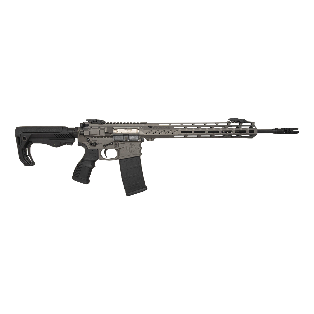 FosTech Stealth Lightning AR15 Rifle - Tungsten | 5.56NATO | 16" Faxon Barrel | Mach-2 13" M-LOK Rail | Nickel Boron Low Mass BCG | FosTech Tomahawk Stock