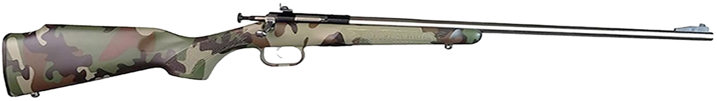 Crickett KSA2171 My First Rifle Gen2 22 S/L/LR Single Shot 16.10" Stainless Steel Barrel & Receiver, M81 Woodland Camo Synthetic Fixed Stock, EZ Loader