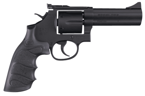 SAR USA SARSR38BL4 SAR SR  38 Special/357 Mag 6 Shot, 4" Black Steel Barrel, Cylinder & Frame w/Black Finger Groove Grip, Drop Safety/Hammer Block Safety, Exposed Hammer