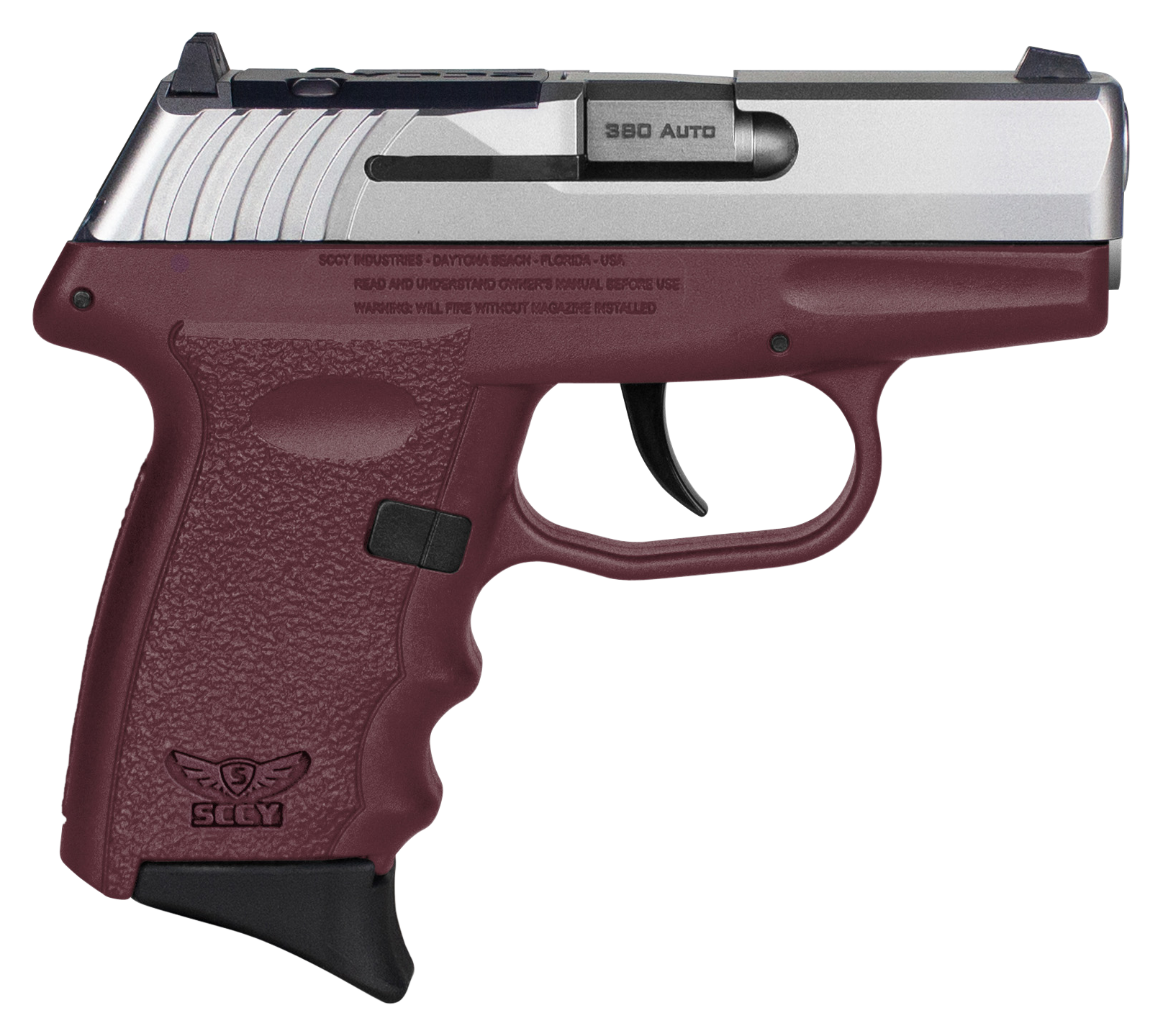 SCCY Industries CPX3TTCRRDRG3 CPX-3 RD 380 ACP 10+1 2.96" Crimson Red Polymer/Serrated Stainless Steel Slide/Finger Grooved Crimson Red Polymer Grip