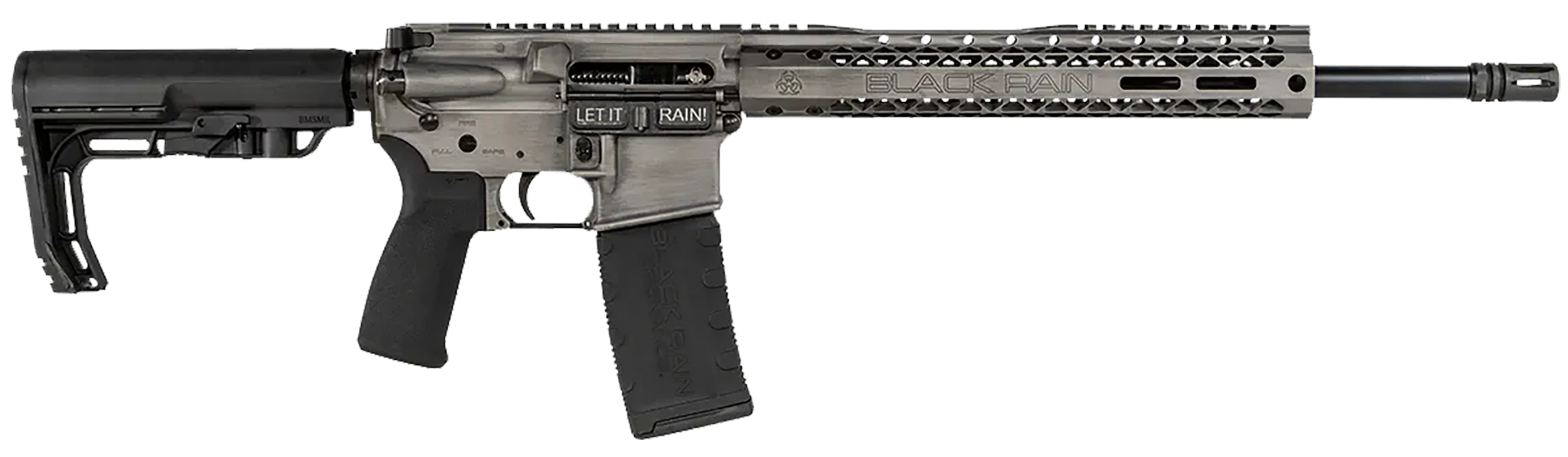 Black Rain Ordnance BROFUSIONTB Spec15 Fusion 5.56x45mm NATO 30+1 16", Titanium Battleworn, 12" M-LOK, MFT EPG16 Grip/Minimalist Stock