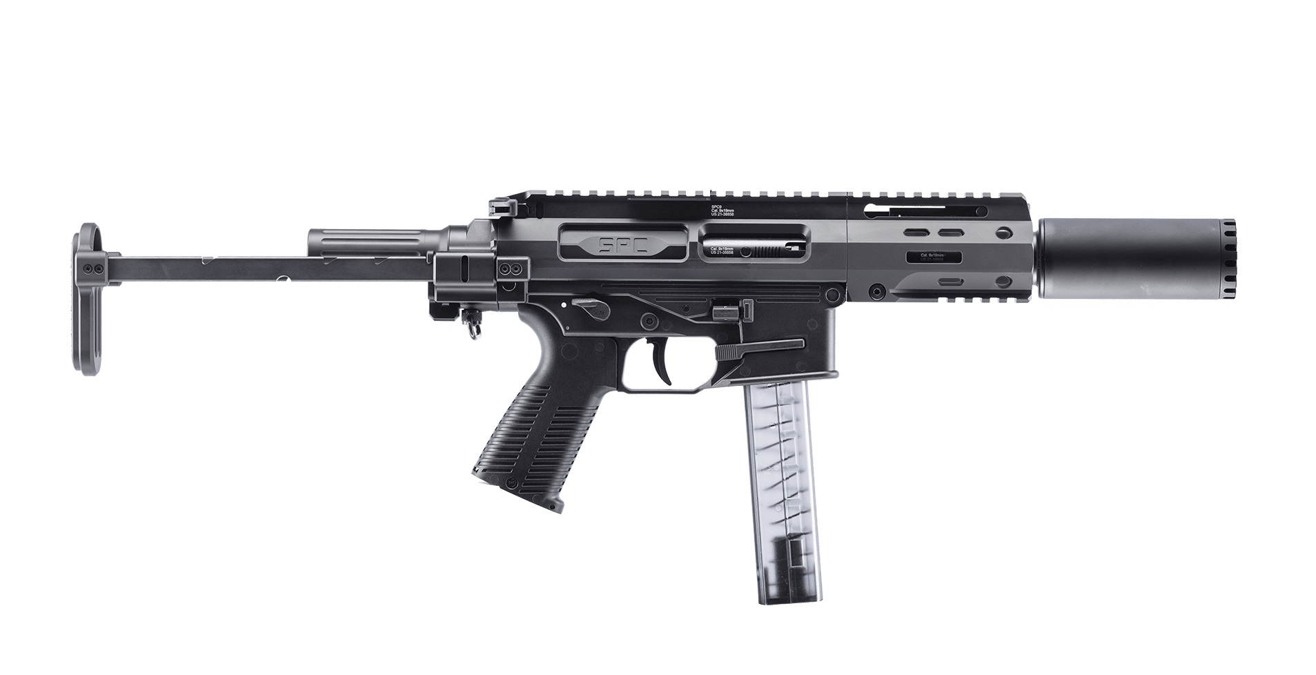 B&T SPC9 PDW SBR SD 9mm 4.5in 30rd Gray Finish Telescopic Stock