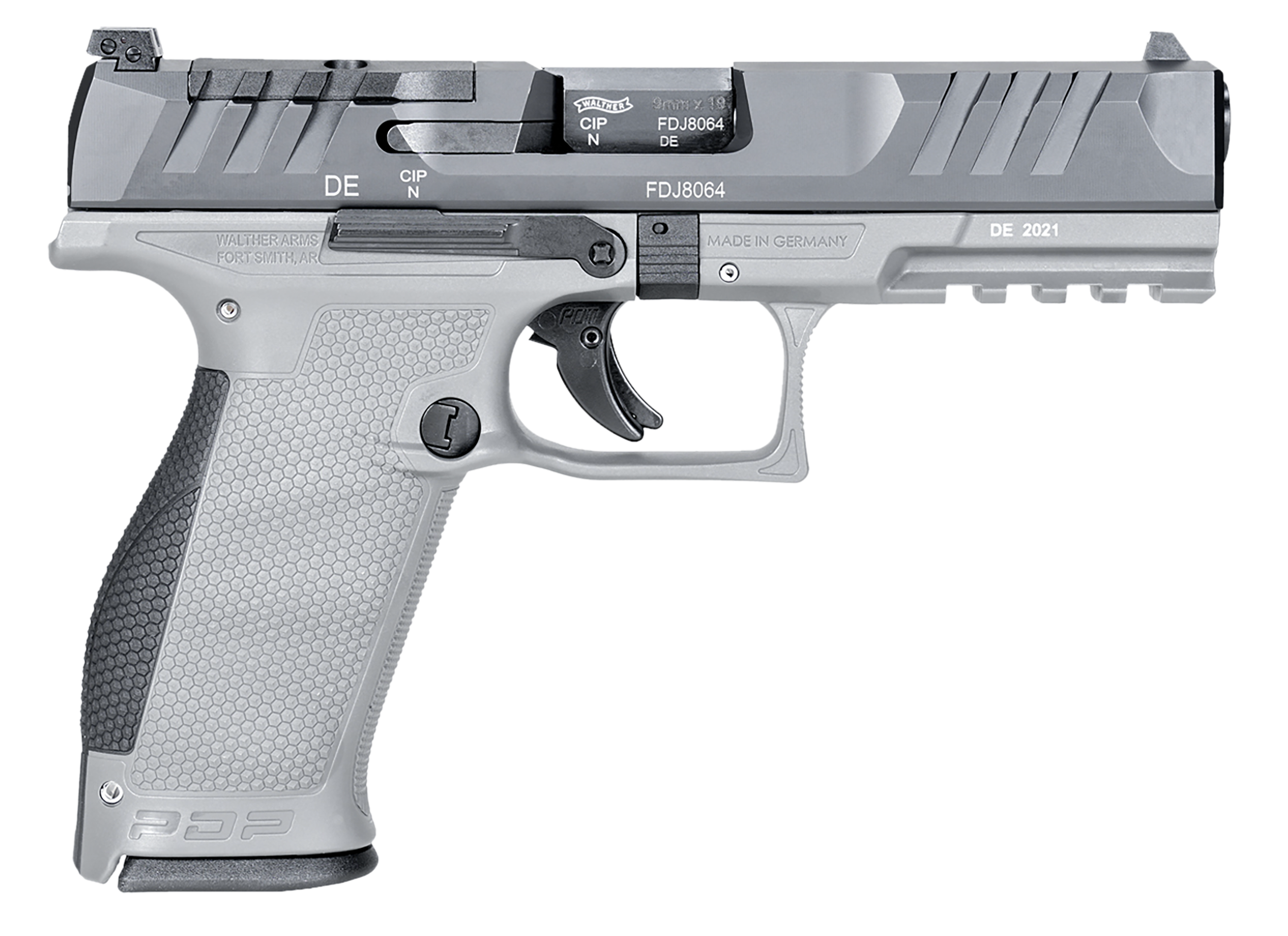 Walther Arms PDP 9mm Luger 4.50" 18+1 Gray Polymer Optic Ready Serrated Slide