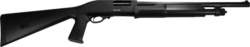 Akkar Churchill 612 Pump 12GA, 18.5in. Barrel, 5rd - Black (111375)