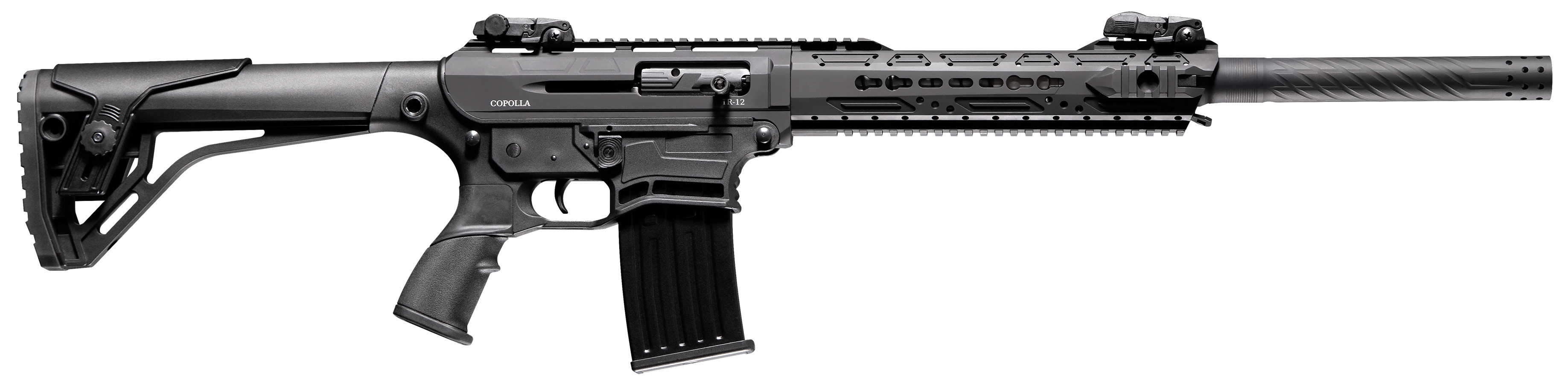 FOUR PEAKS Copolla TR-12 12GA, 18.5in. Barrel, 5rd, Inc. Flip Up Sights & Adj. Stock - Black (12007)