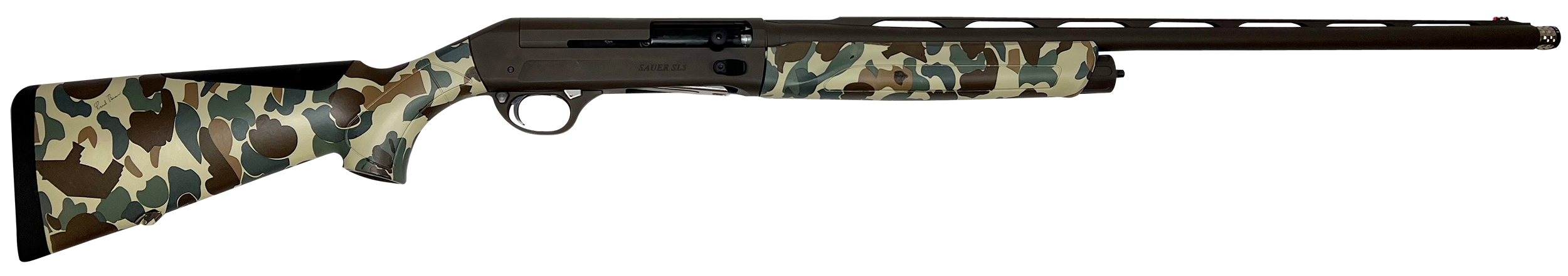 Sauer SL5 Waterfowl 12GA, 30in. Barrel, 3rd, Old School Bear Camo Stock & Forend - Black (SASA1230CBFBOS)