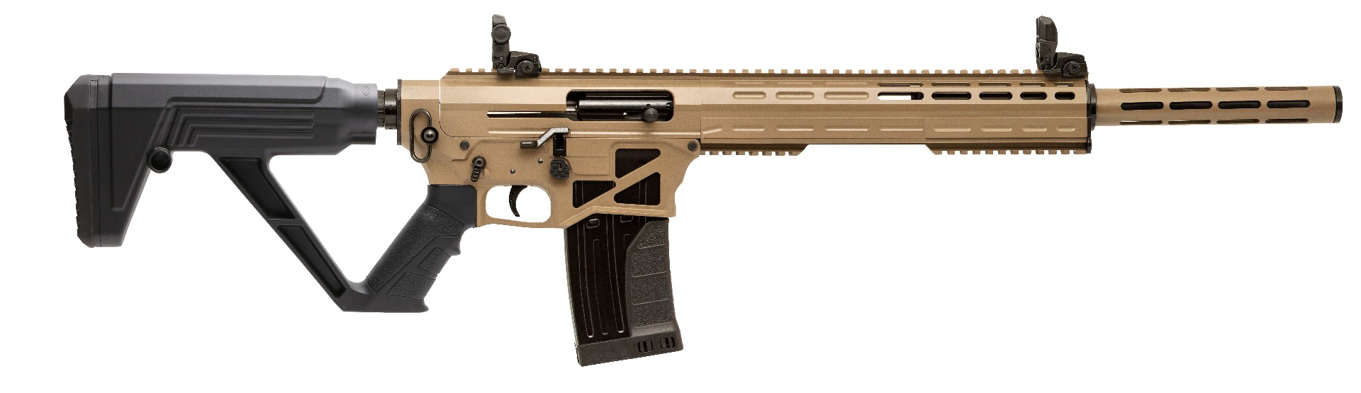 Garaysar Fear 125 12GA, 20in. Barrel, 5rd, Black Stock & Grip - Tan