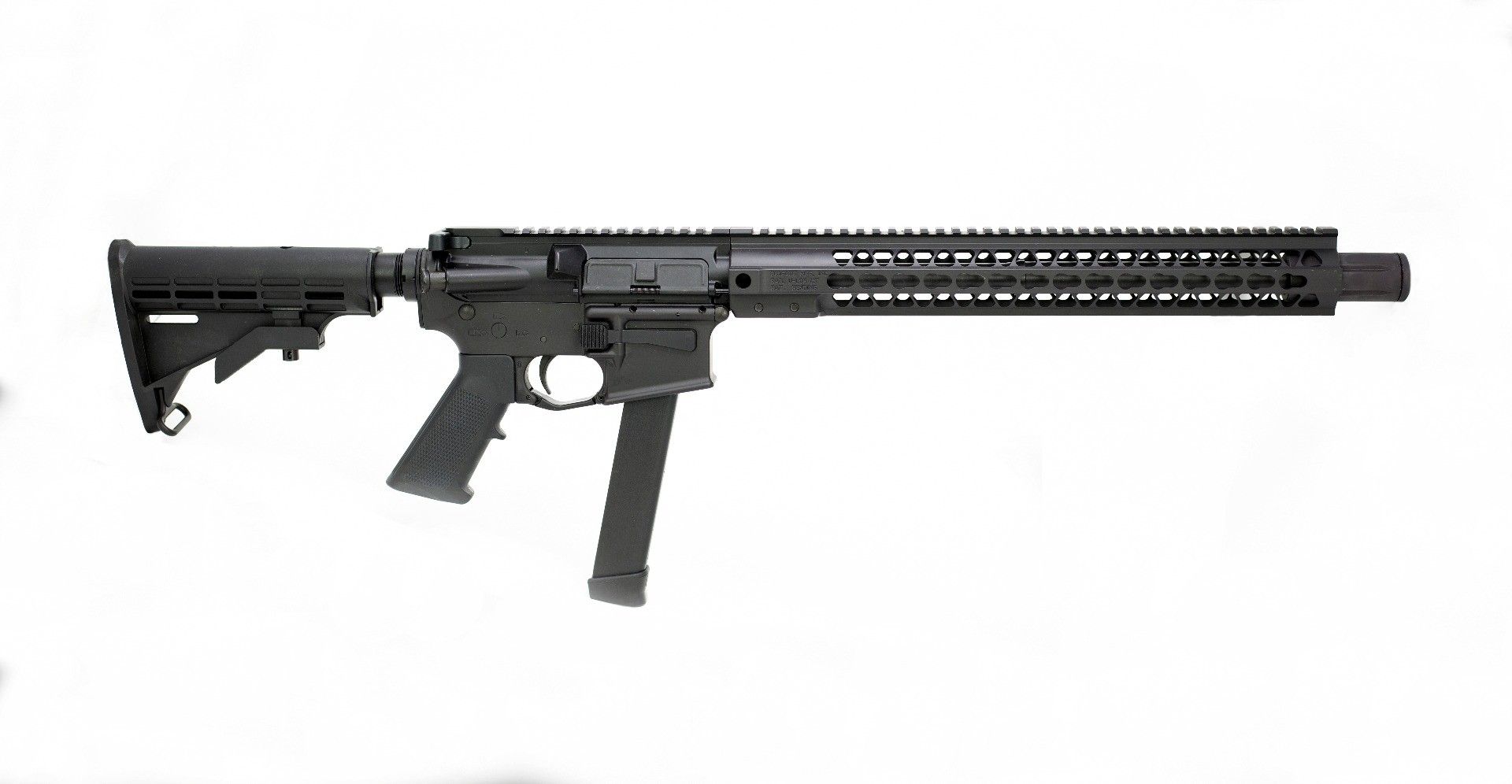 Brigade MFG BM-9 Forged Aluminum AR Rifle - Graphite Black | 9mm | 16" Barrel | 15" U-LOC Rail | Faux Can | Accepts Glock Mags