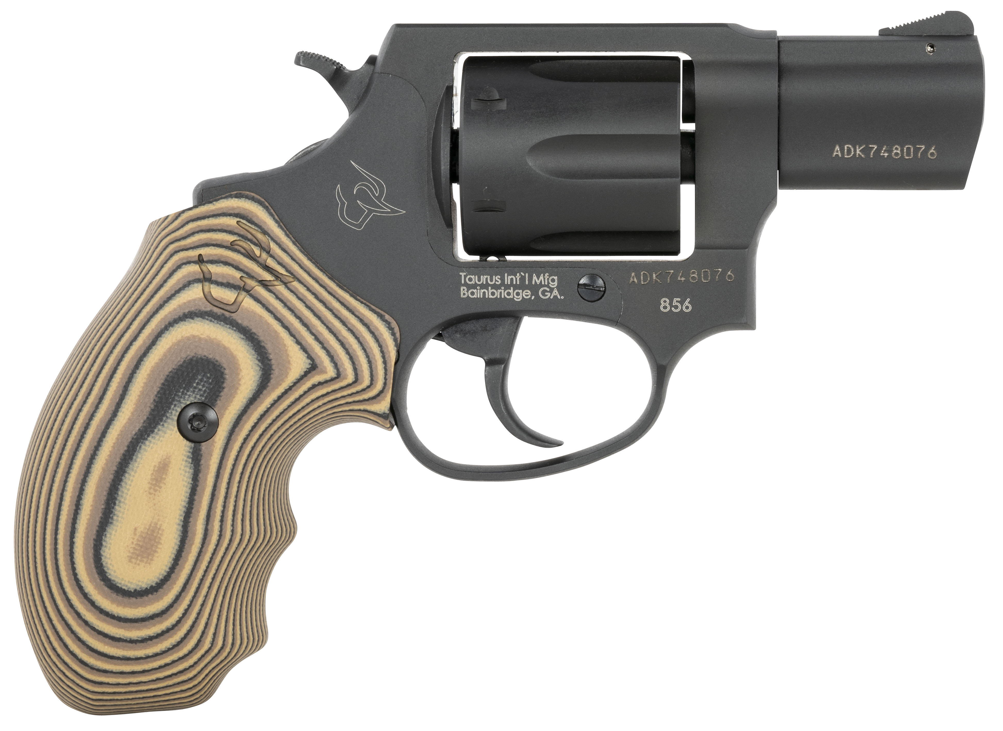 Taurus 856 38 Special 2" 6 Round Matte Carbon Steel Brown VZ Cyclone Grip