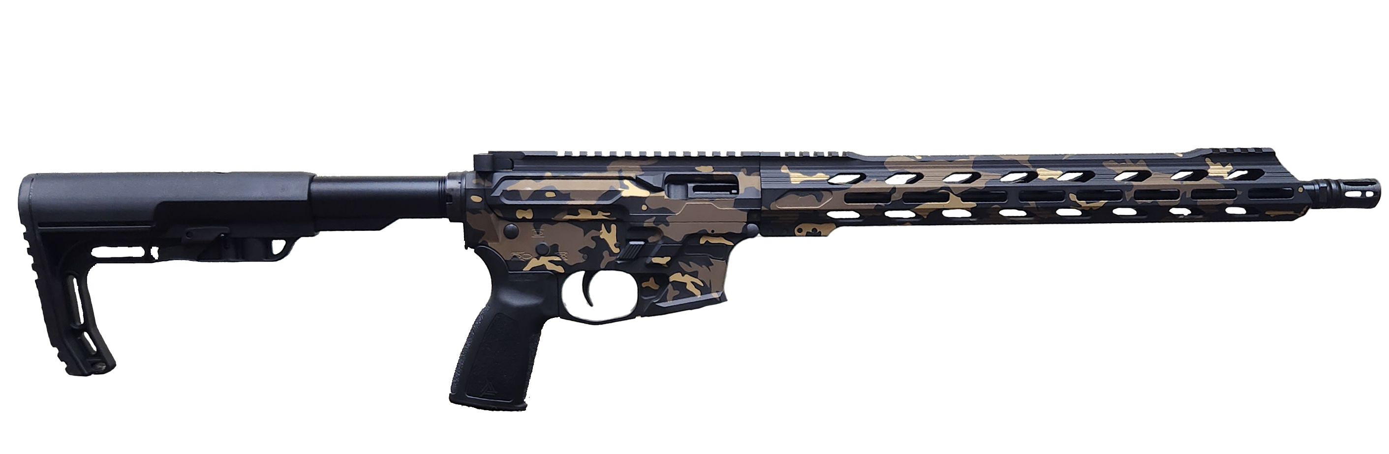 Live Free Armory LF9 CHALLENGER Billet AR-9 Rifle - Midnight Bronze Camo | 9mm | 16" Barrel | LFA Lightweight 15” M-Lok Free Float | Battle Link Minimalist Stock