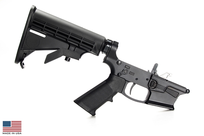 KE Arms KE-9 Billet Complete Glock 9mm Lower - Black | M4 Buttstock | SLT Trigger | Ambi Selector