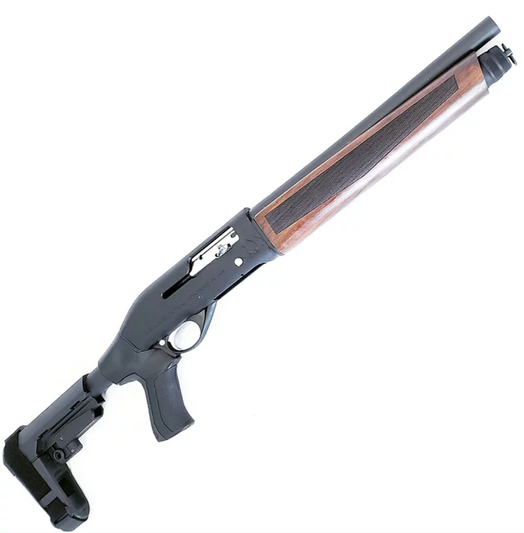 Black Aces Tactical Pro S 12GA, 14in. Barrel, 4rd, Walnut Forend, SBA3 Brace - Black