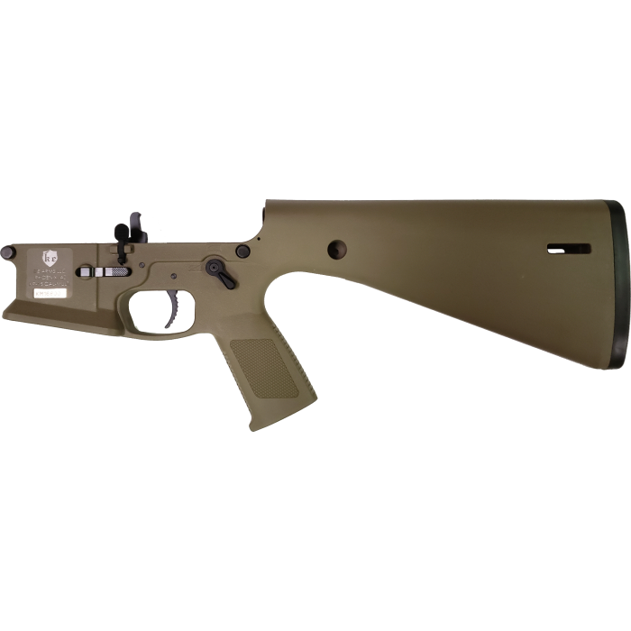 KE Arms KP-15 Polymer Complete AR15 Lower Receiver - FDE | SLT Trigger & Ambidextrous Controls | Integral Buttstock & Pistol Grip