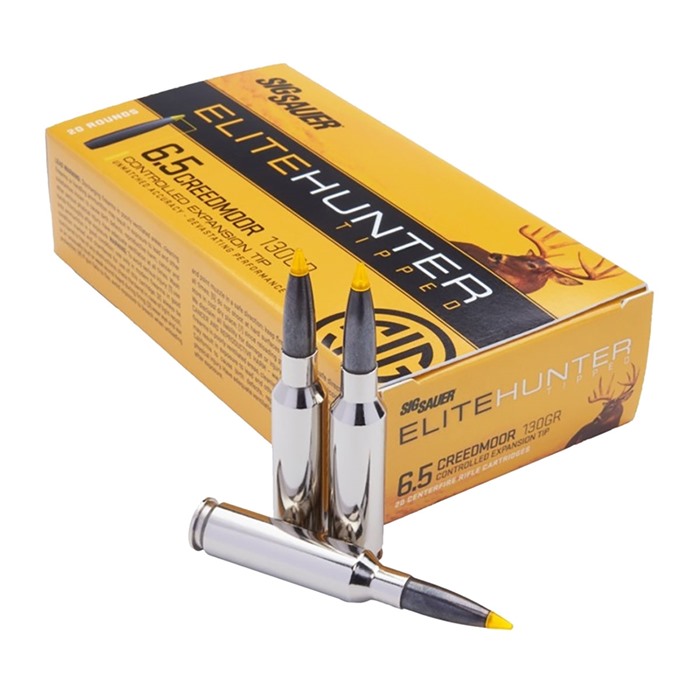 Sig Sauer E65CMTH120 Elite Hunter Tipped 6.5 Creedmoor 130 gr Controlled Expansion Tip 20 Rounds