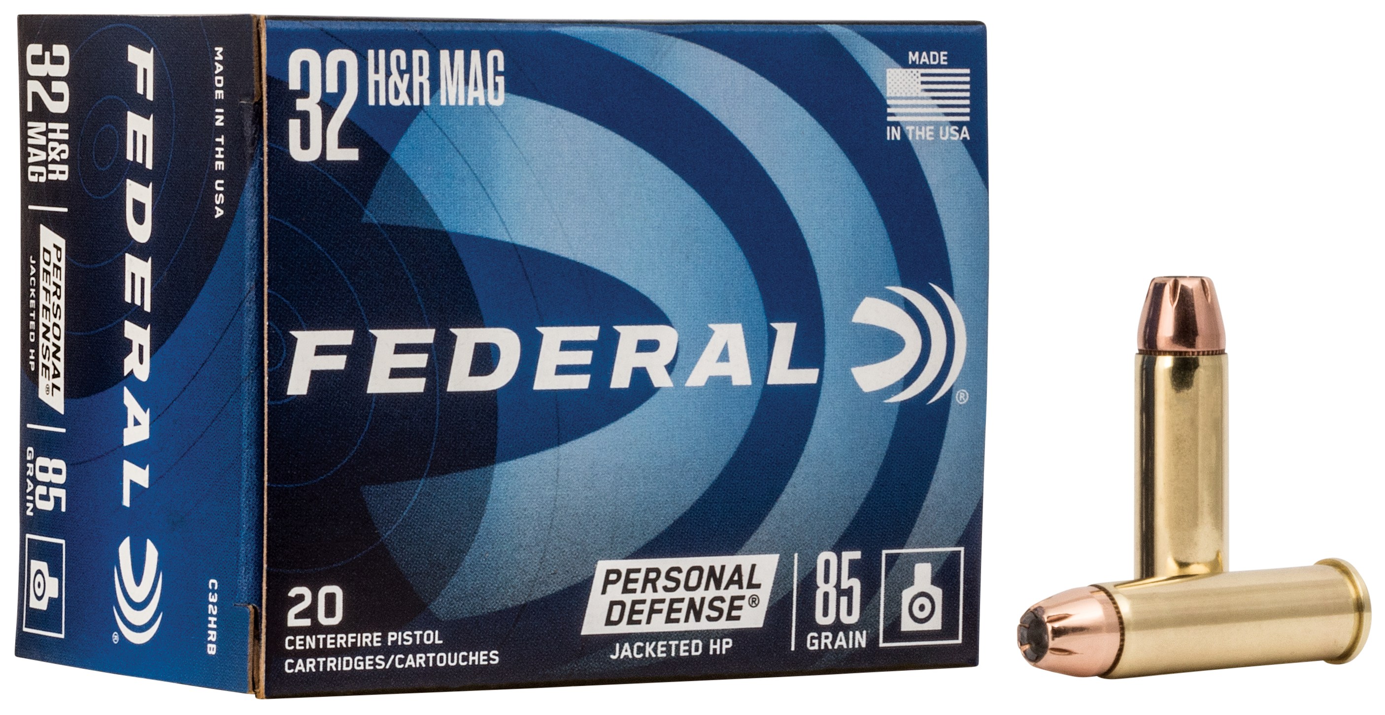 Federal Premium Personal Defense 32 H&R Magnum Jacketed Hollow Point 85 Grain 20 Rounds
