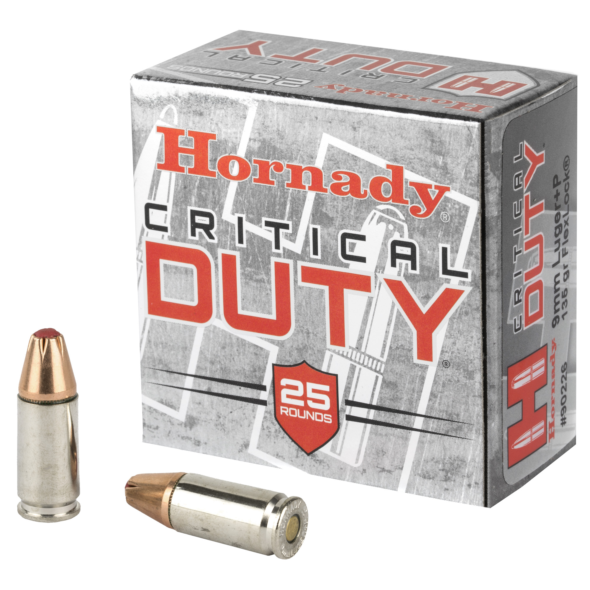 Hornady Critical Duty Pistol Ammo 9mm Luger +P 135 gr. FlexLock 25 rd.