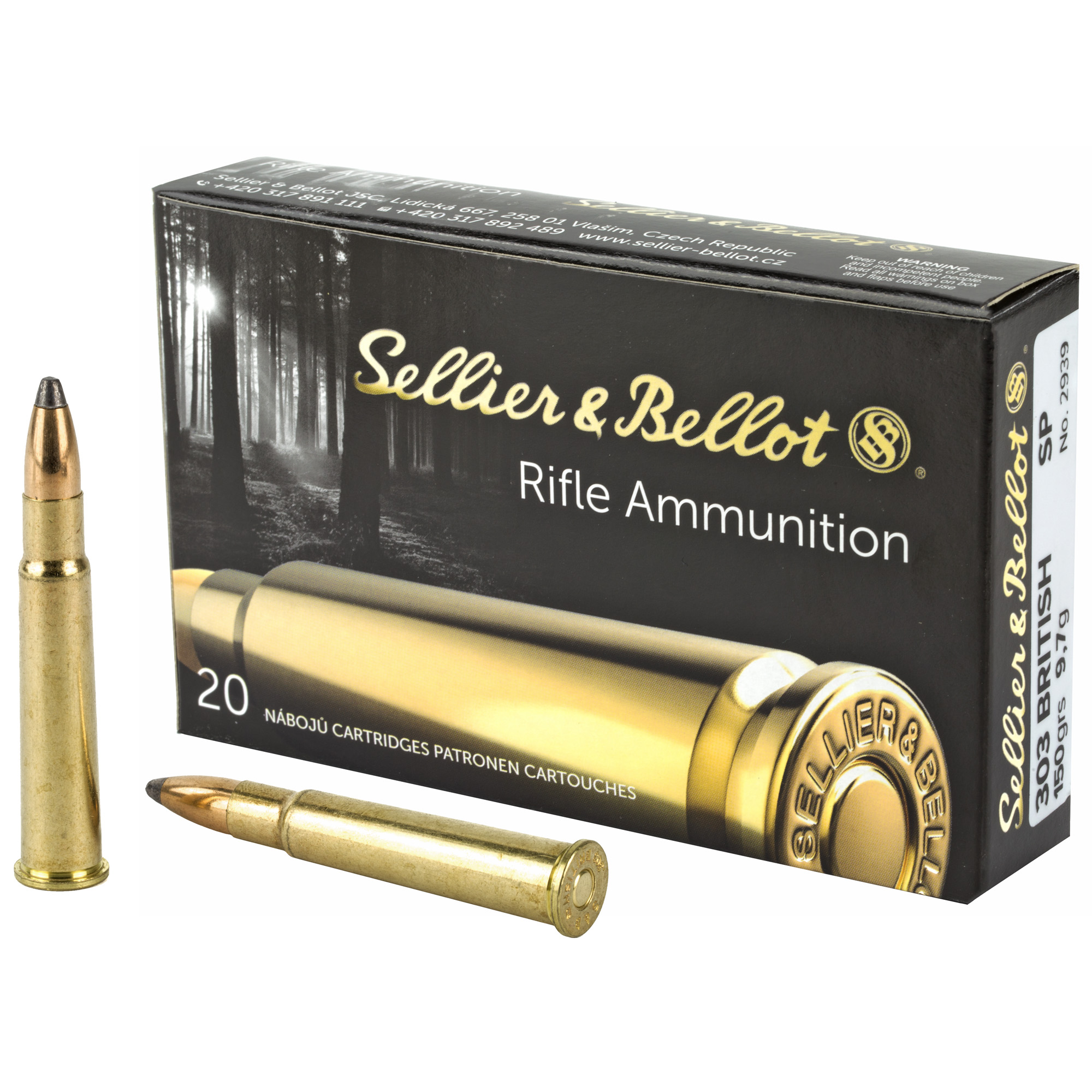 Sellier and Bellot, Rifle, 303 British, Soft Point, 150 Grain, 20 Rounds