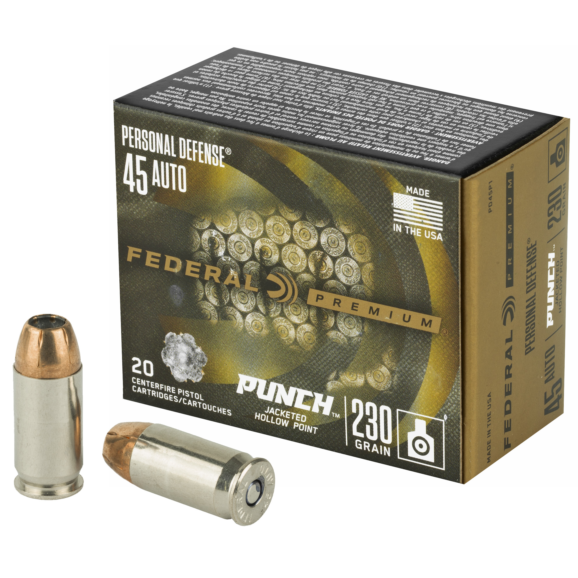 Federal Premium Pistol Ammo 45 ACP 230 gr. JHP 20 rd.