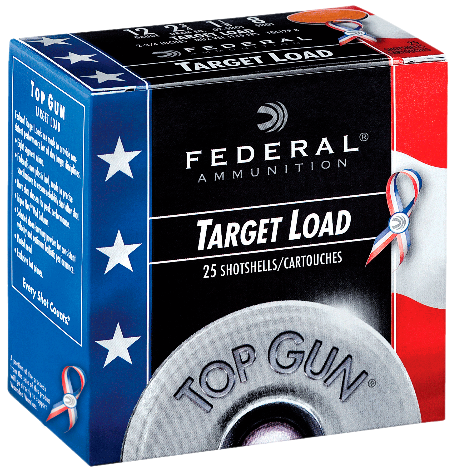 Federal Top Gun Red White & Blue Edition 12 Gauge 8 Shot 1 1/8 Ounce 25 Rounds